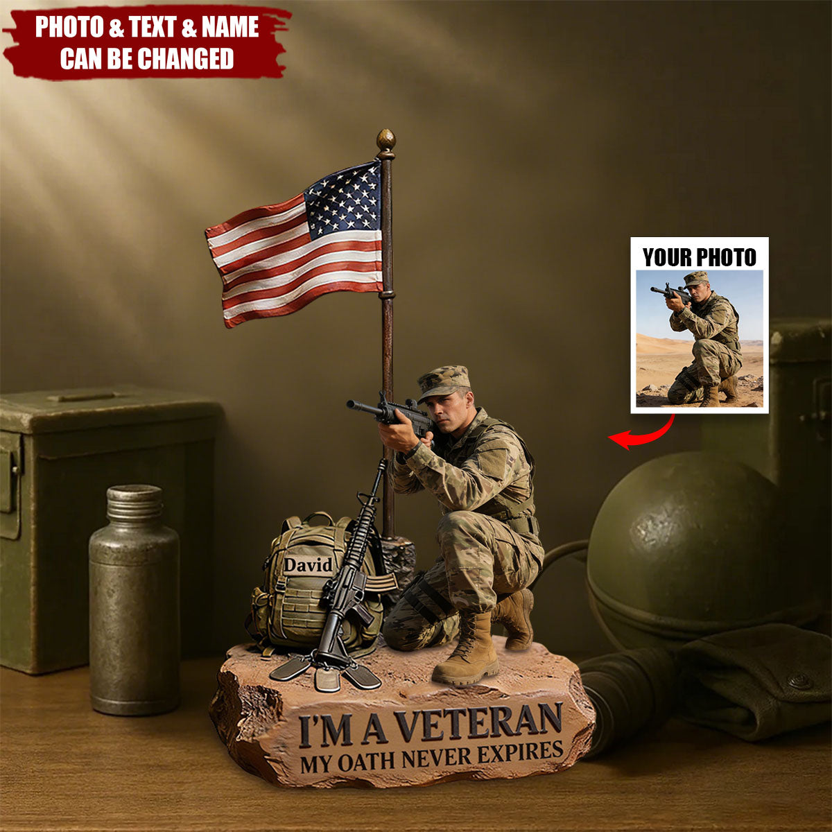 Military Veteran - Personalized Veteran Custom Shaped Acrylic Plaque