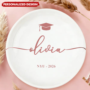 Graduation Dish Custom Name School Year - Personalized Jewelry Dish