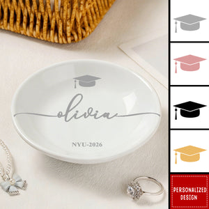 Graduation Dish Custom Name School Year - Personalized Jewelry Dish