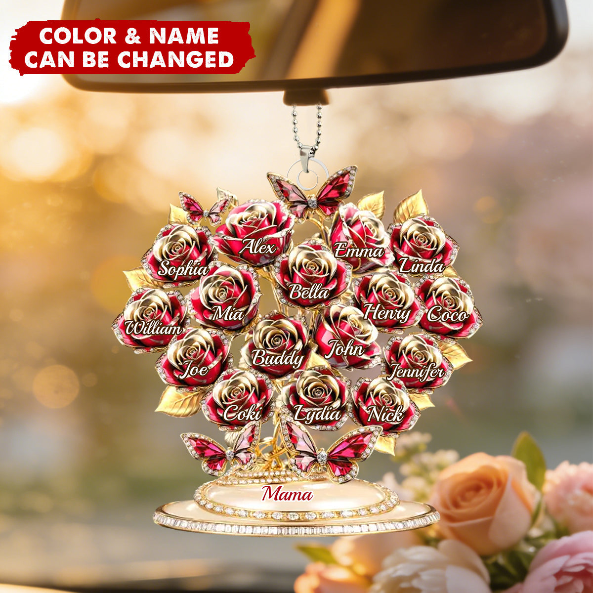 Acrylic Car Ornament - Personalized Mother's Day Gifts For Mom, Grandma - Love Rooted In Motherhood