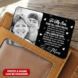 Never Forget That I Love You Custom Photo Gift For Son - Personalized Wallet Card
