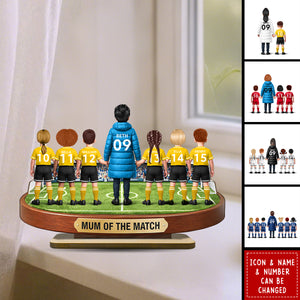 Mum Of The Match - Personalised 2-Layered Wooden Plaque – Gift For Football Mum