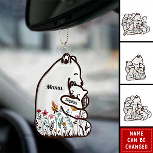 Mama Bear - Personalized Mother Custom Shaped Car Ornament