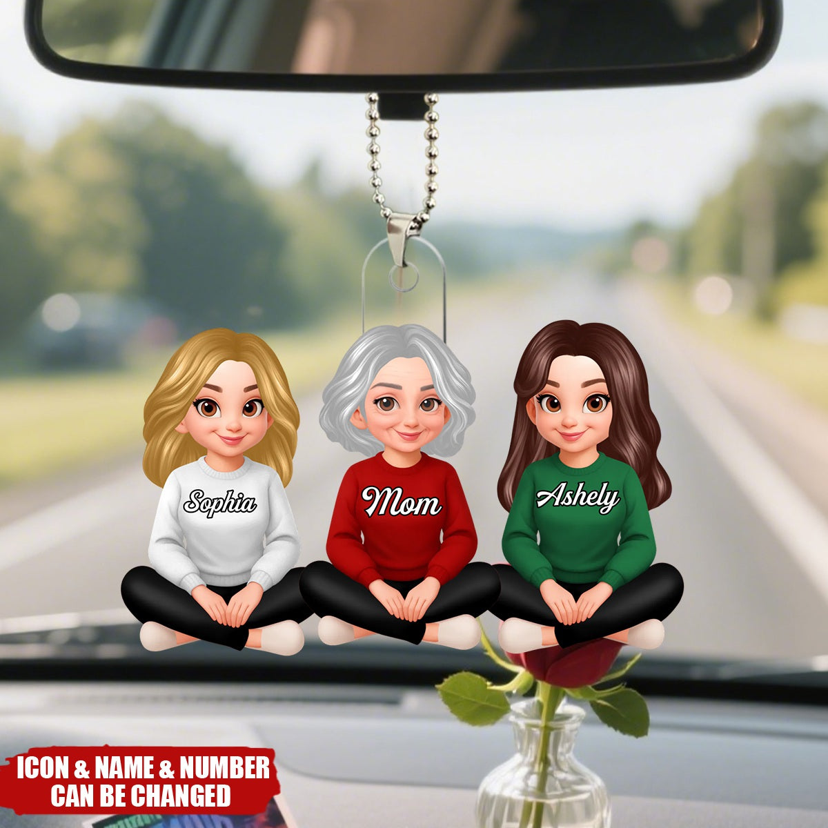 Mom We Love You Mother's Day Gift For Her, Wife, Mom - Personalized Acrylic Car Ornament