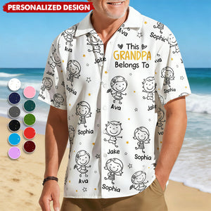 Personalized Hawaiian Shirt- This Grandpa Belongs To Doodle