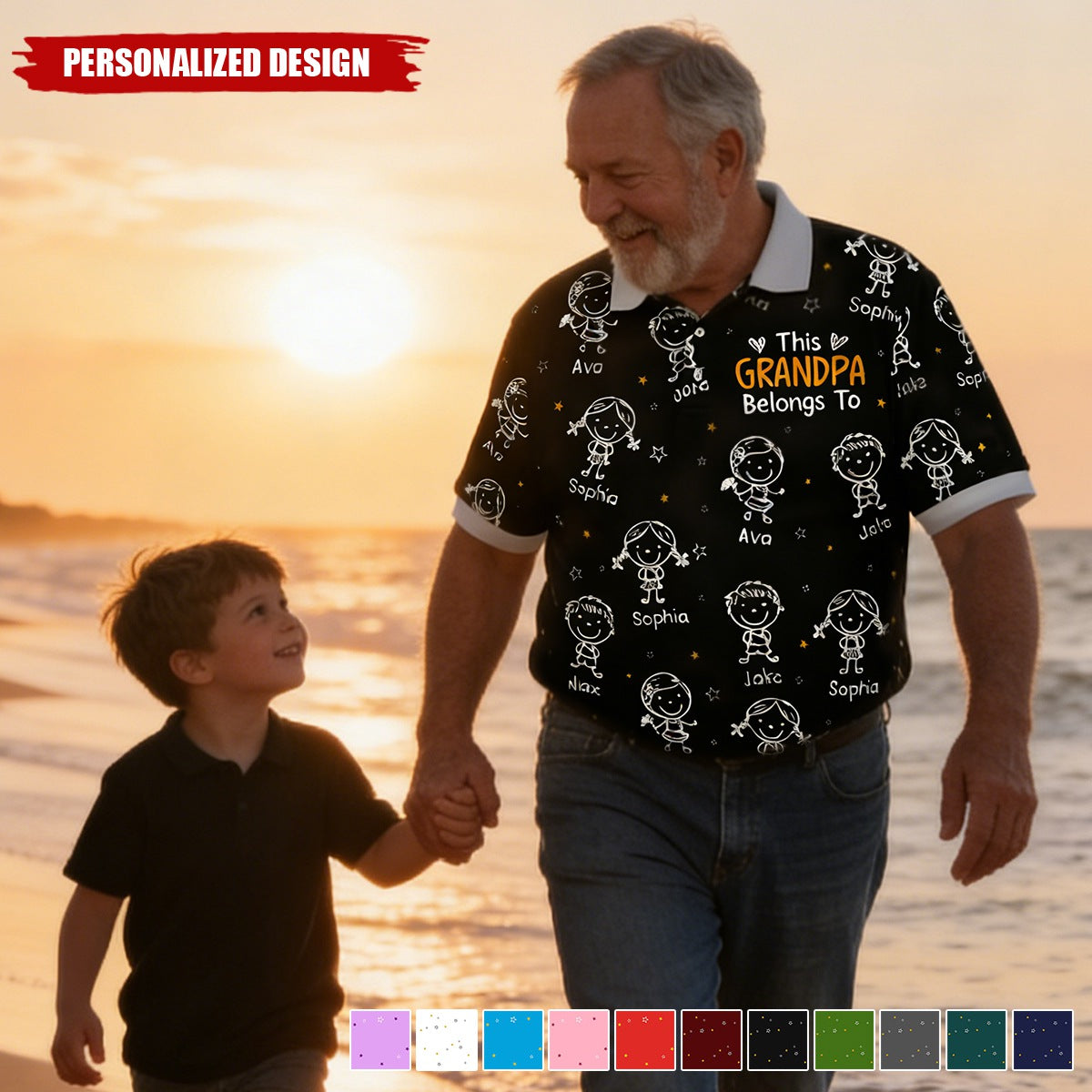 This Grandpa Belongs To Doodle - Personalized Polo Shirt