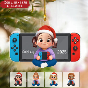 Personalized Gamer Ornament for Boys Girls, Christmas Gift for Kids