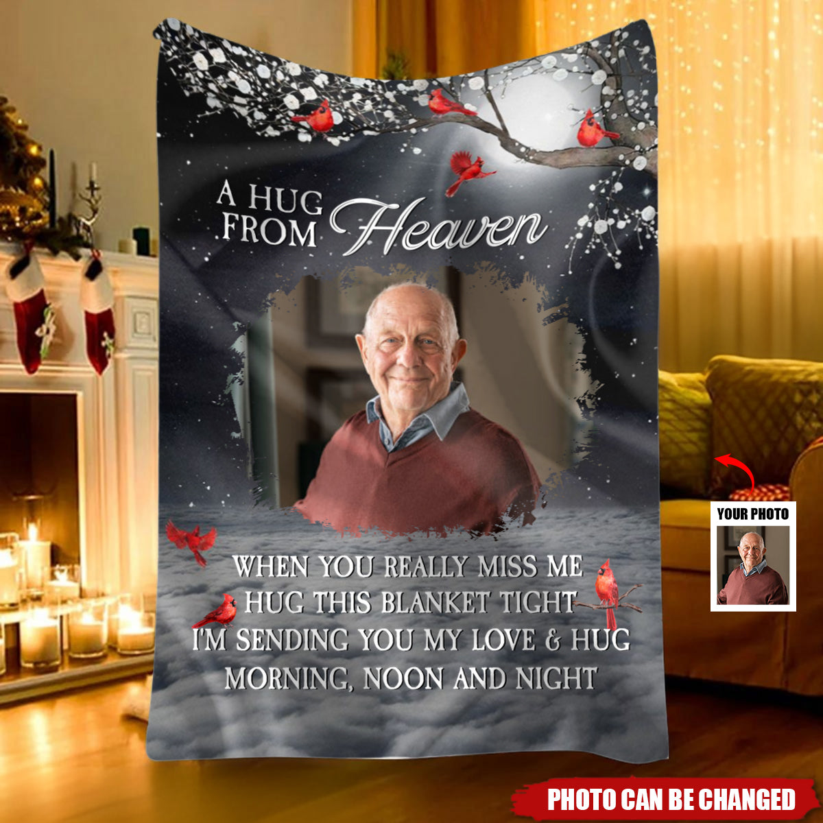 A Hug From Heaven - Personalized Memory Photo Blanket