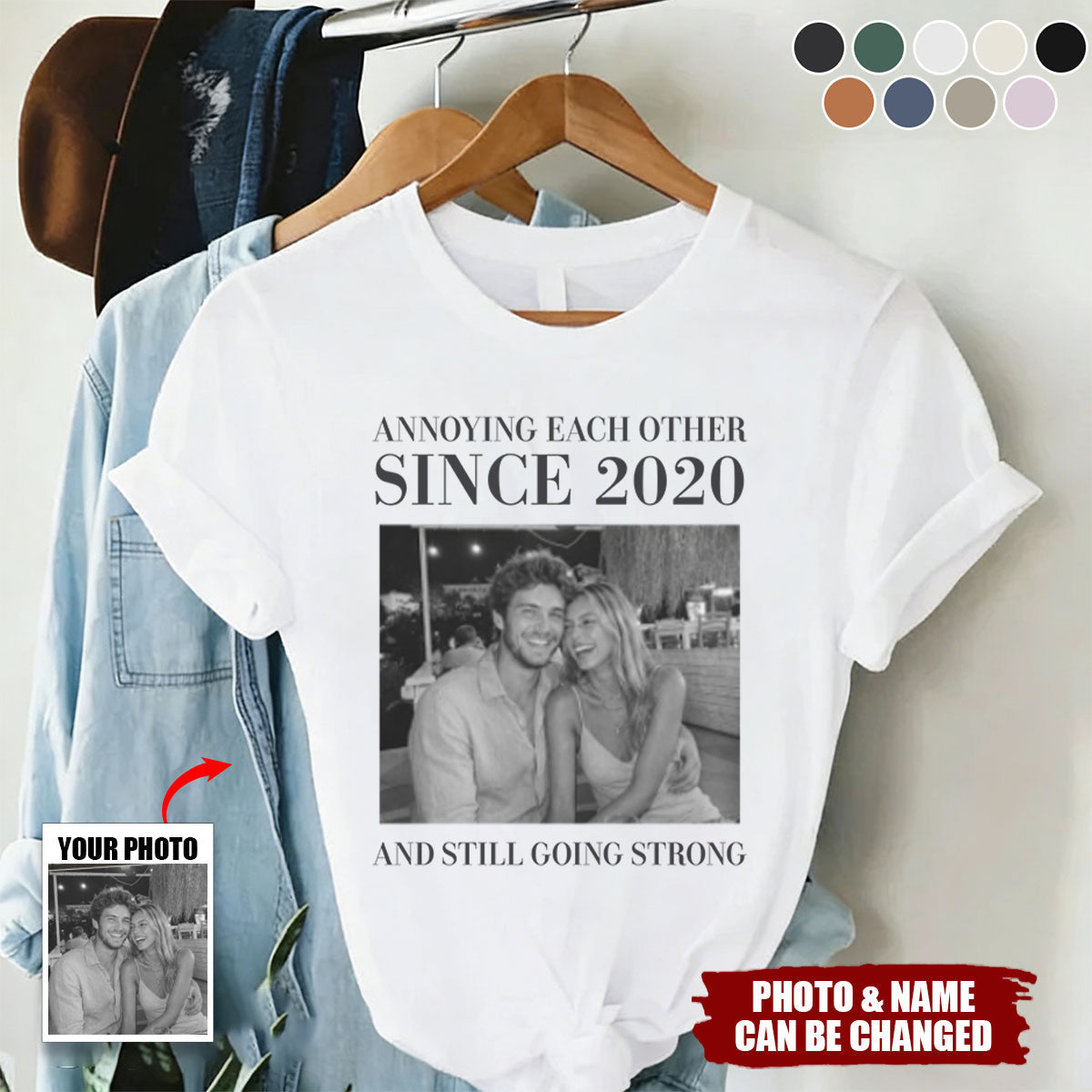 Annoying Each Other ... And Still Going Strong - Vintage Version - Personalized Photo Comfort Tee