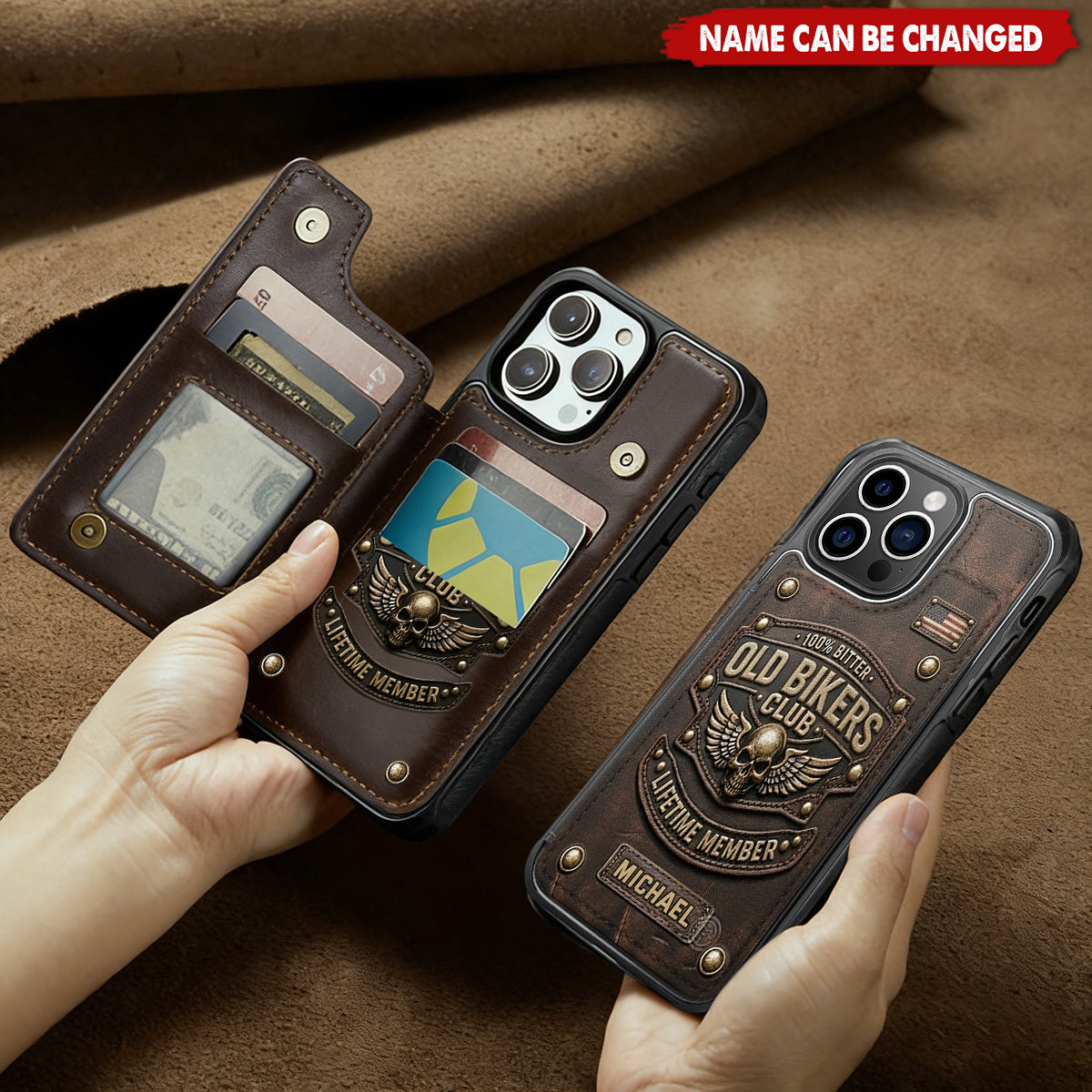 Old Bikers Club - Personalized Biker Fully Printed Wallet Phone Case