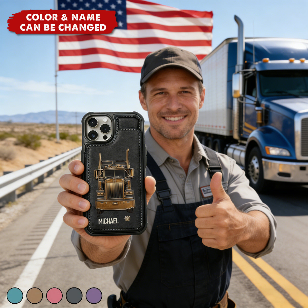 Truck Driver - Personalized Trucker Wallet Phone Case