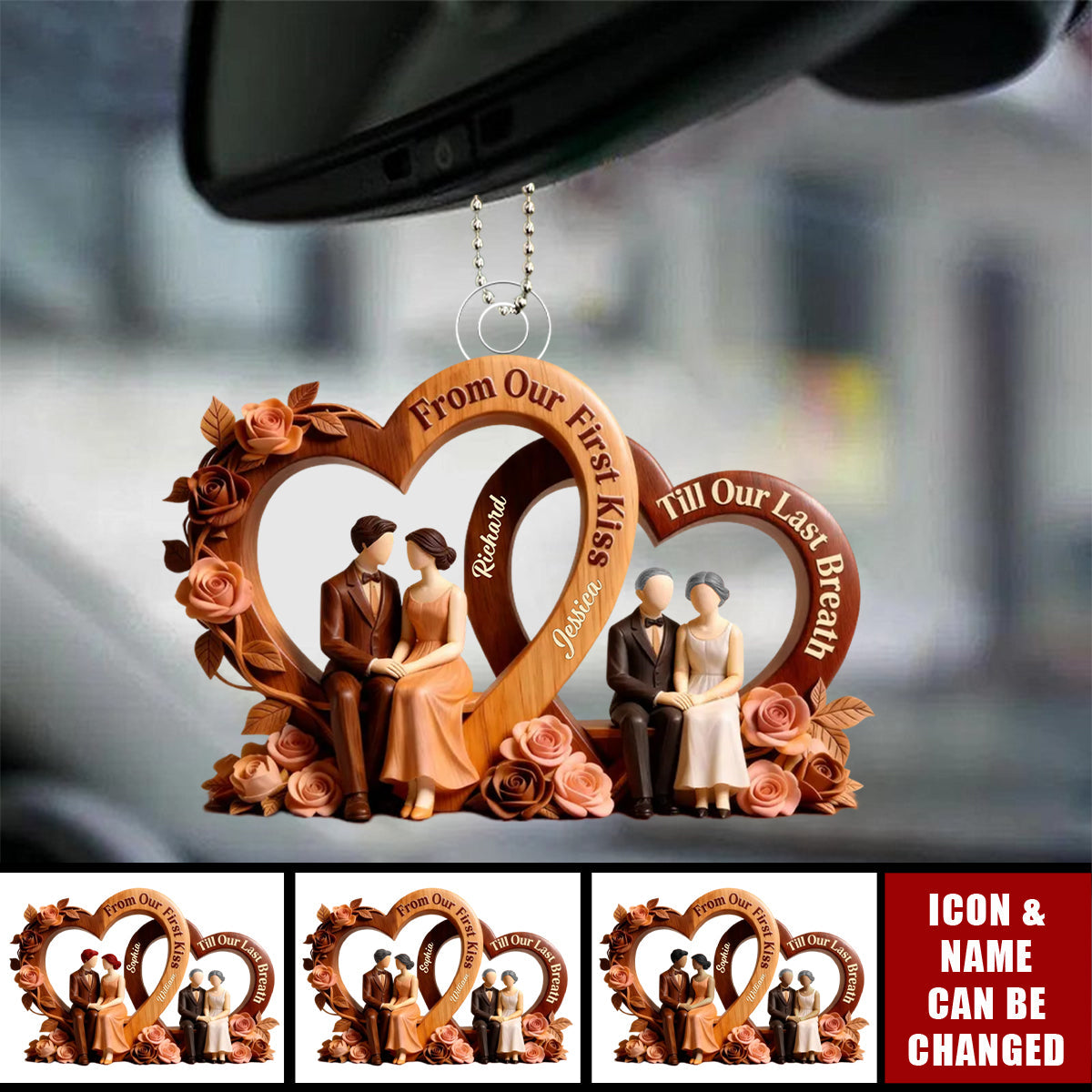 Love Through Time - Personalized Car Ornament