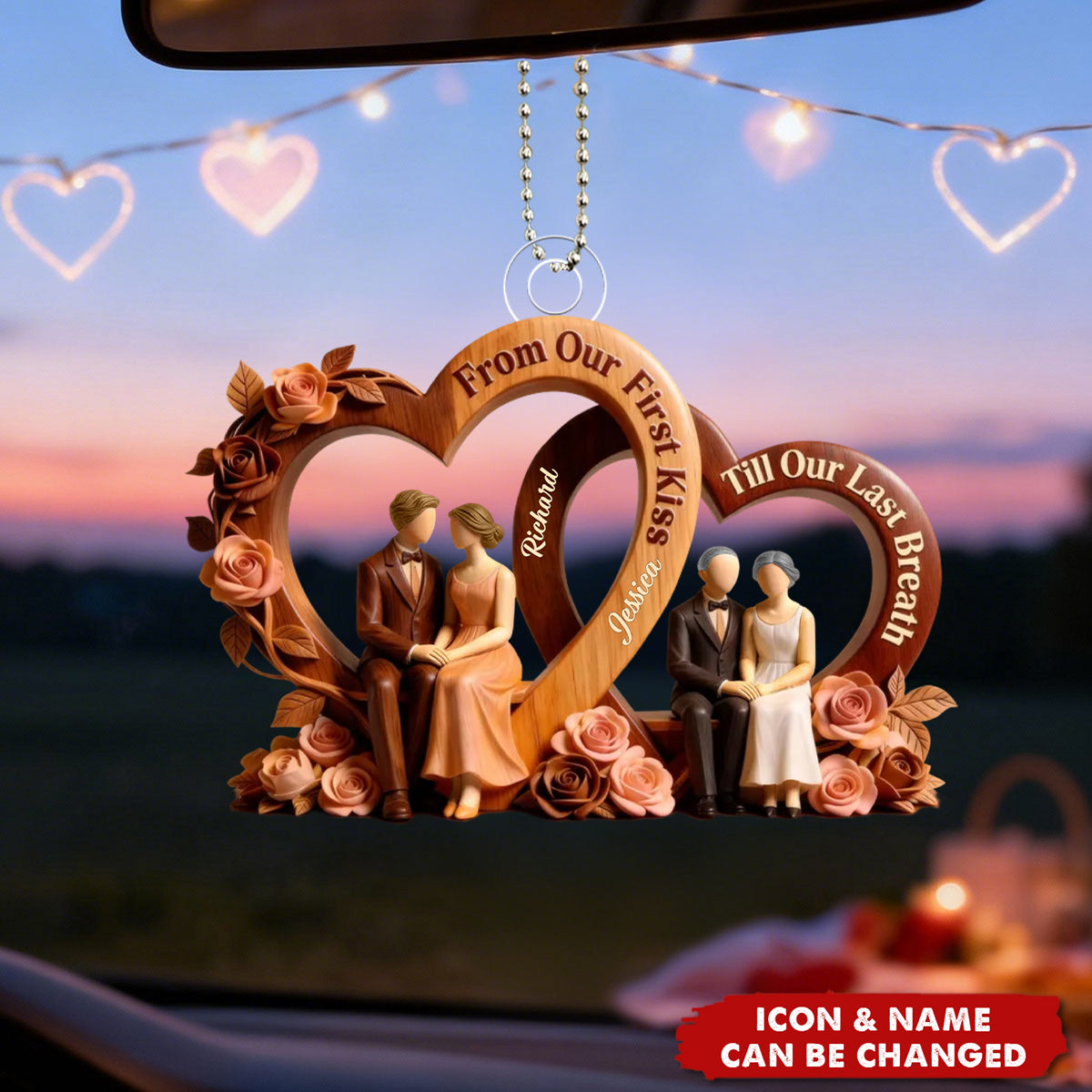 Love Through Time - Personalized Car Ornament