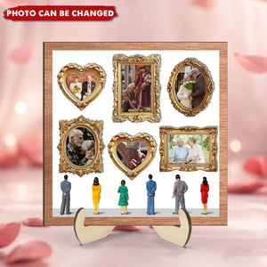 Custom Couple Photos Eternal Love As Art Gallery In Museum Exhibition - Personalized 2-Layered Wooden Plaque
