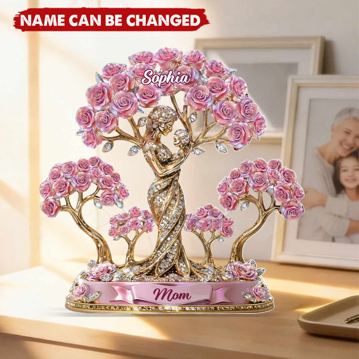 The Love Between Mother And Her Kids - Personalized Acrylic Block Plaque - Heartfelt Gift For Mom, Grandma