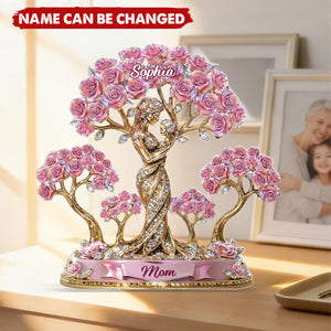 The Love Between Mother And Her Kids - Personalized Acrylic Block Plaque - Heartfelt Gift For Mom, Grandma