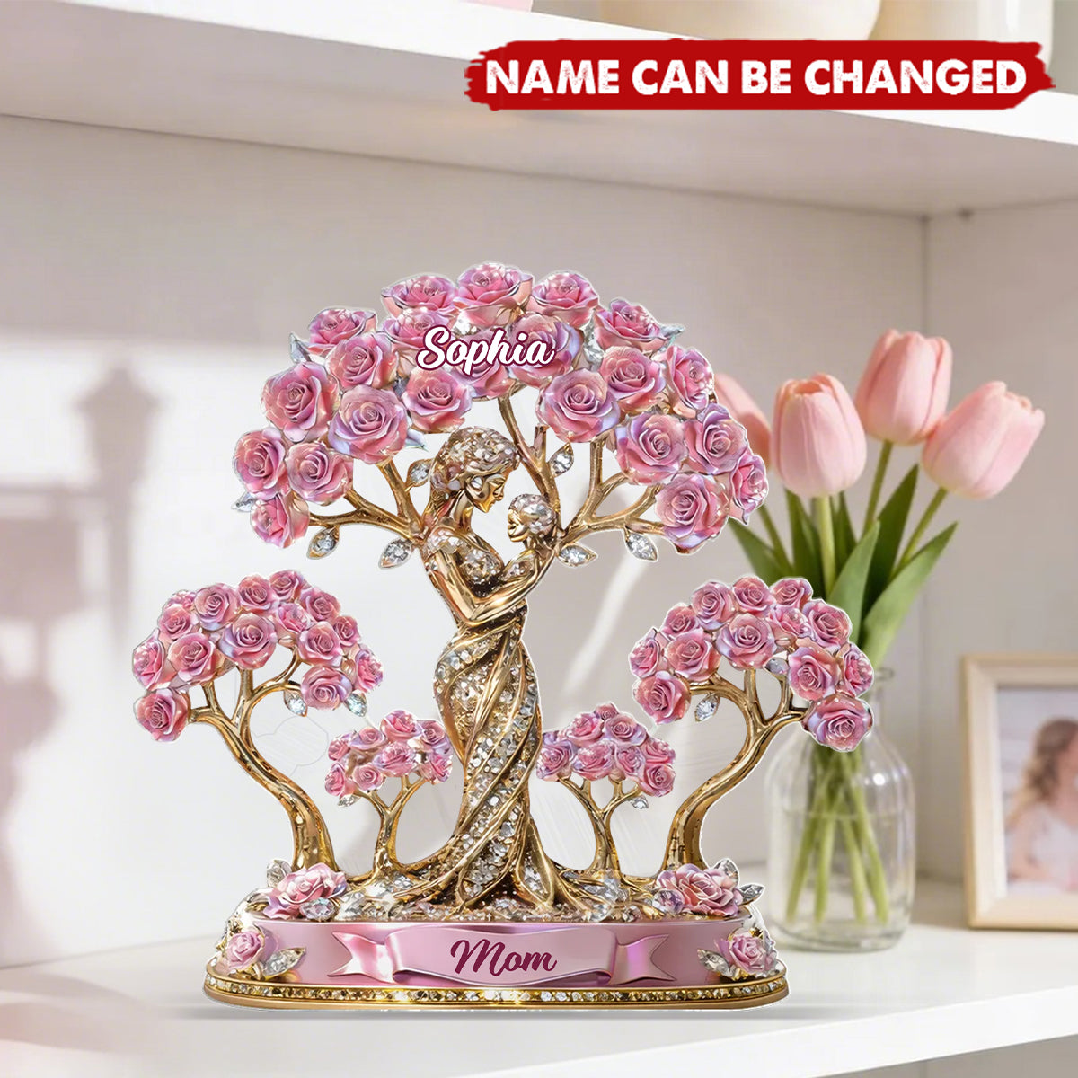 The Love Between Mother And Her Kids - Personalized Acrylic Block Plaque - Heartfelt Gift For Mom, Grandma