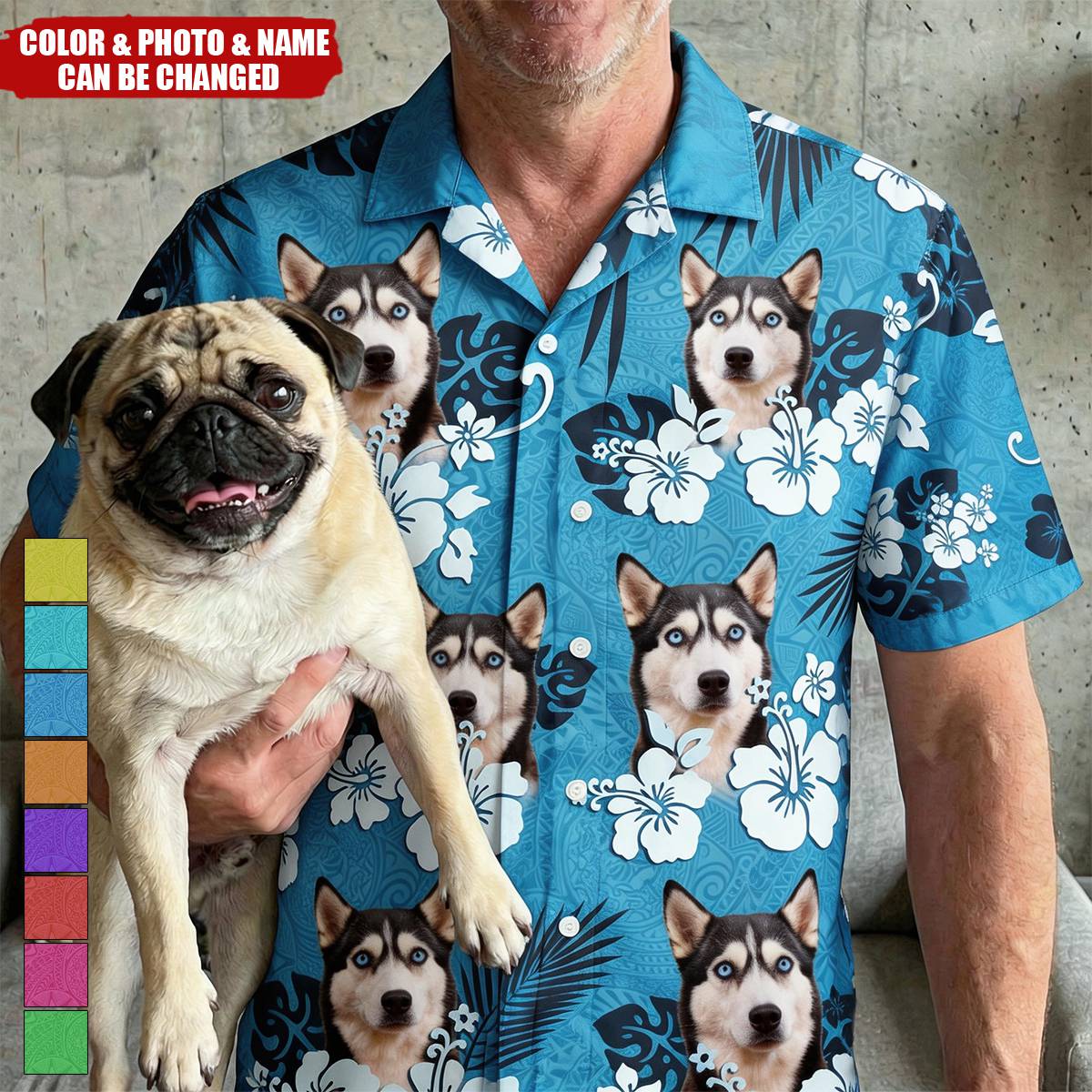 Custom Face Funny Photo Tropical Hibiscus Hawaii Tribal For Men, Women - Custom Photo Hawaiian Shirts