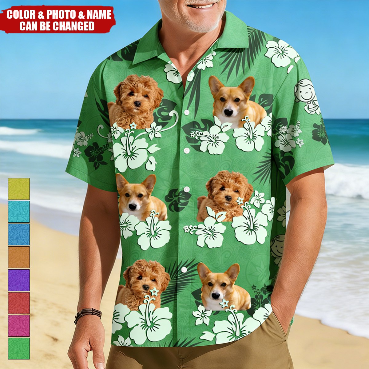 Custom Face Funny Photo Tropical Hibiscus Hawaii Tribal For Men, Women - Custom Photo Hawaiian Shirts