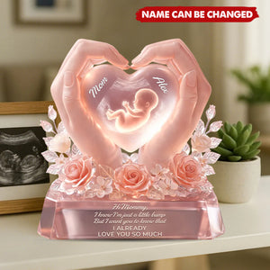Baby Bump Love Mother - Personalized Acrylic Block Plaque - Heartfelt Gift For Mom