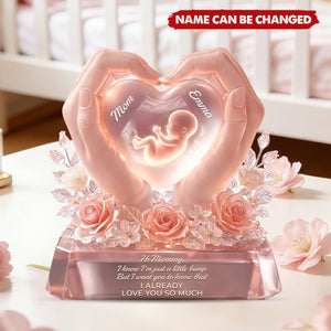Baby Bump Love Mother - Personalized Acrylic Block Plaque - Heartfelt Gift For Mom