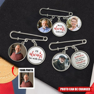 Graduation Walking Beside You Every Step - Personalized Lapel Pin With Photo Charms
