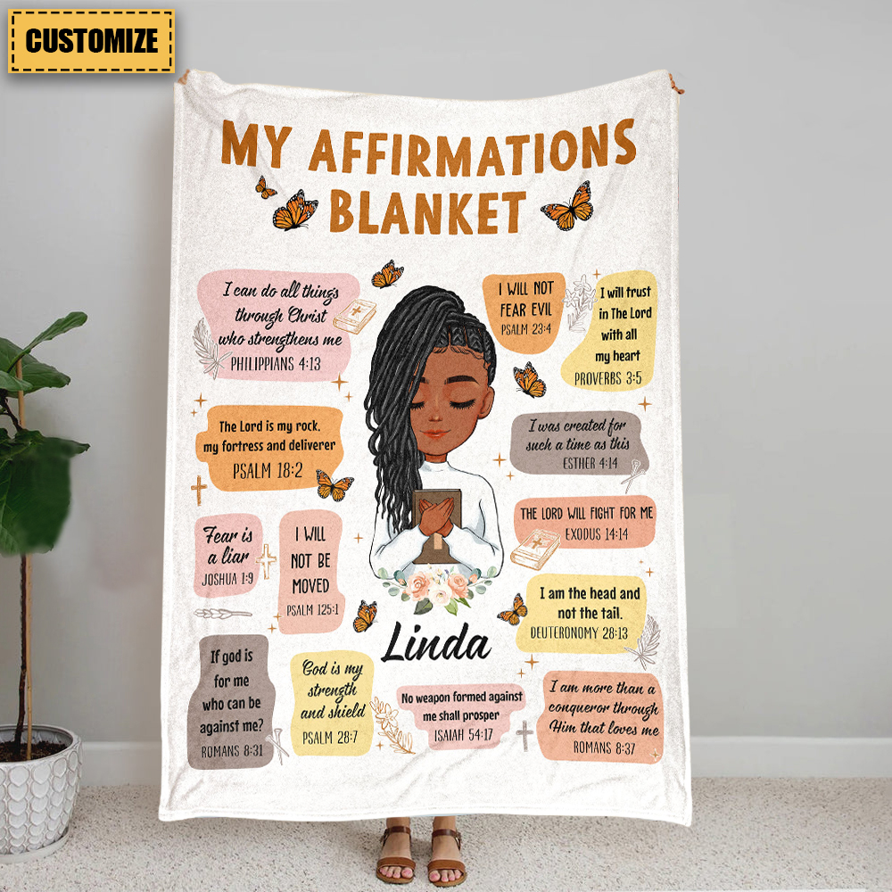 Christian Bible Verse Affirmations - Personalized Blanket