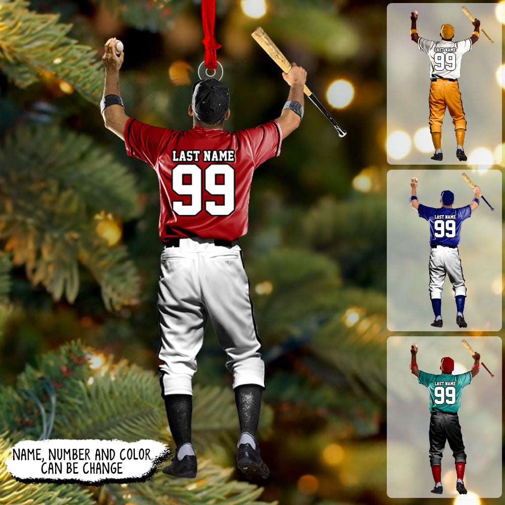 Personalized Baseball Player Acrylic Ornament For Baseball Player