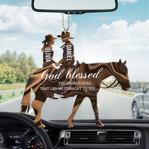 Couple In Horse God Blessed Personalized Ornament