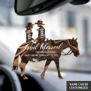 Couple In Horse God Blessed Personalized Ornament