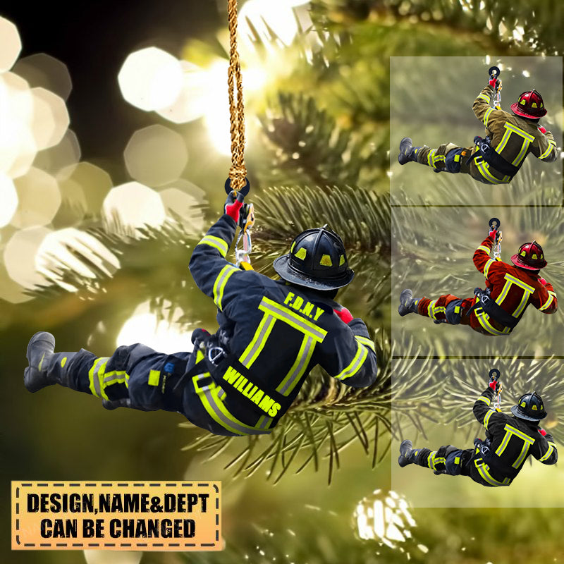Personalized Firefighter Christmas Double-Sided Print Ornament