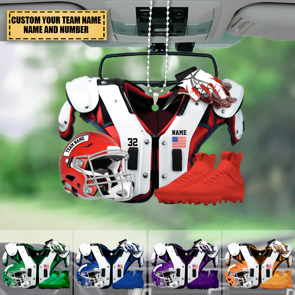 American Football Acrylic Ornament, Personalized Car Ornament