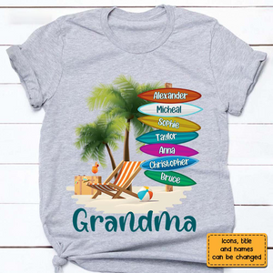 Gift For Grandma Surfboard Summer Beach Shirt