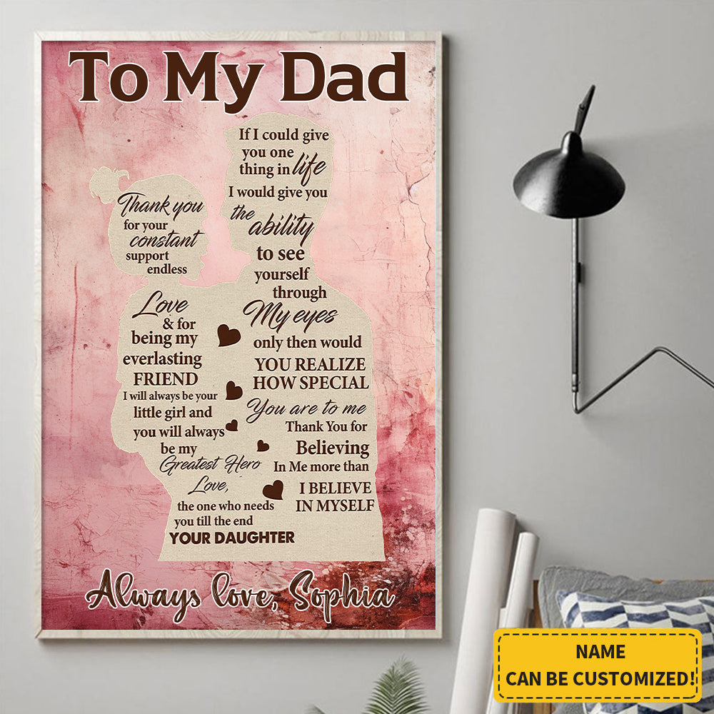 Personalized Gift for Dad from Daughter - I will always be your little girl  Poster