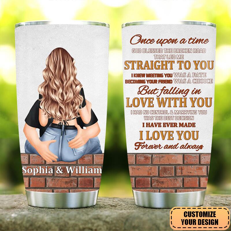 I Love You Forever and always Personalized Custom Glitter Tumbler Gift For Husband Wife Anniversary
