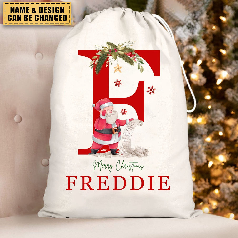 Personalized Name & Initial Christmas Gift Sack