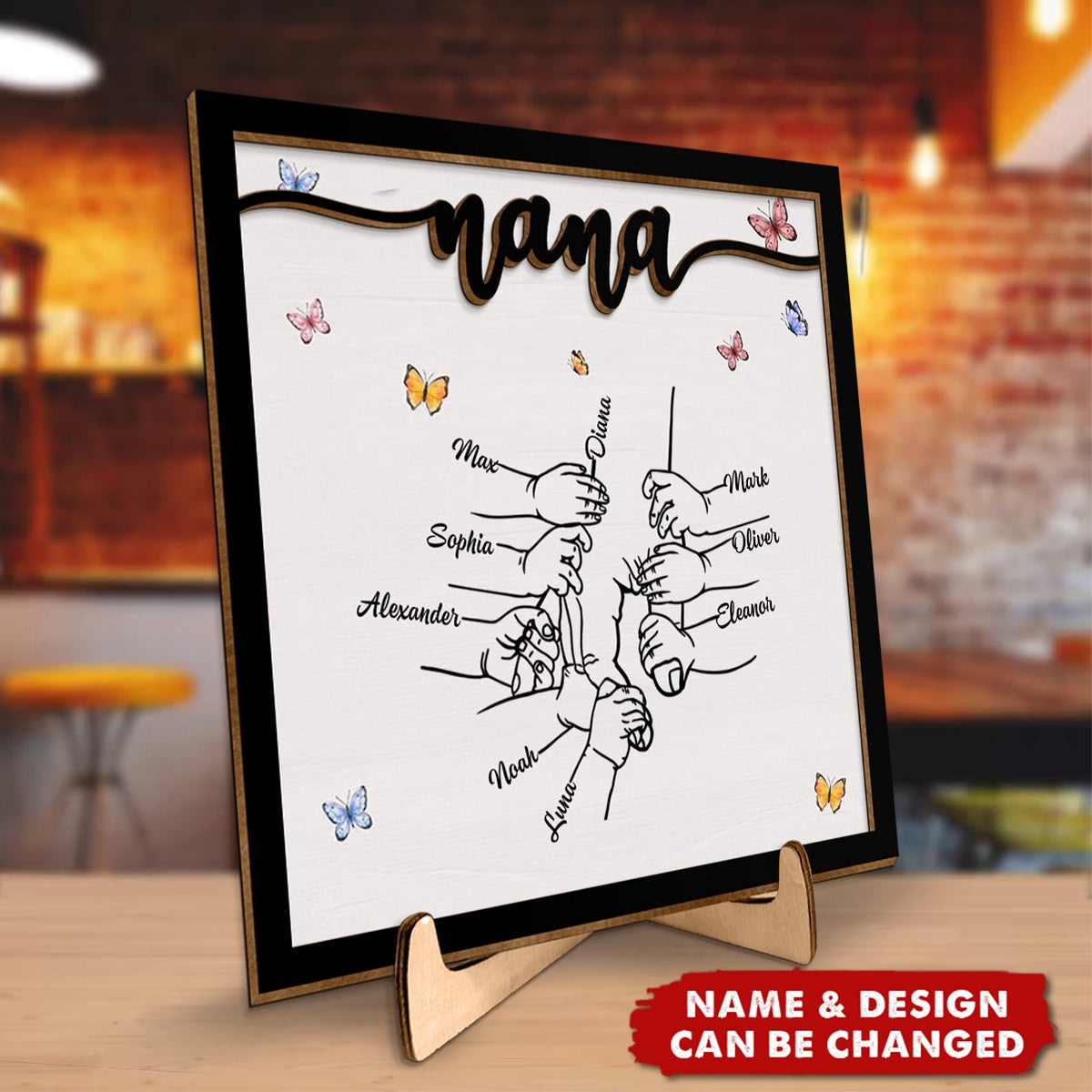 Holding Mom's Hand - Personalized Wooden Plaque