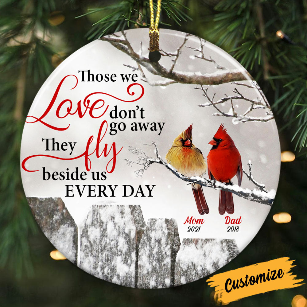 Personalized Cardinal Memo Circle Ornament