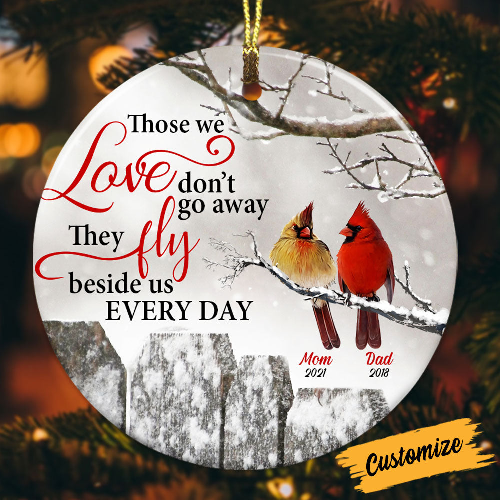 Personalized Cardinal Memo Circle Ornament