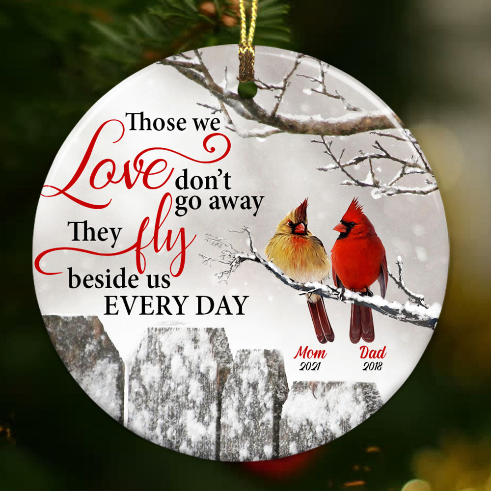 Personalized Cardinal Memo Circle Ornament