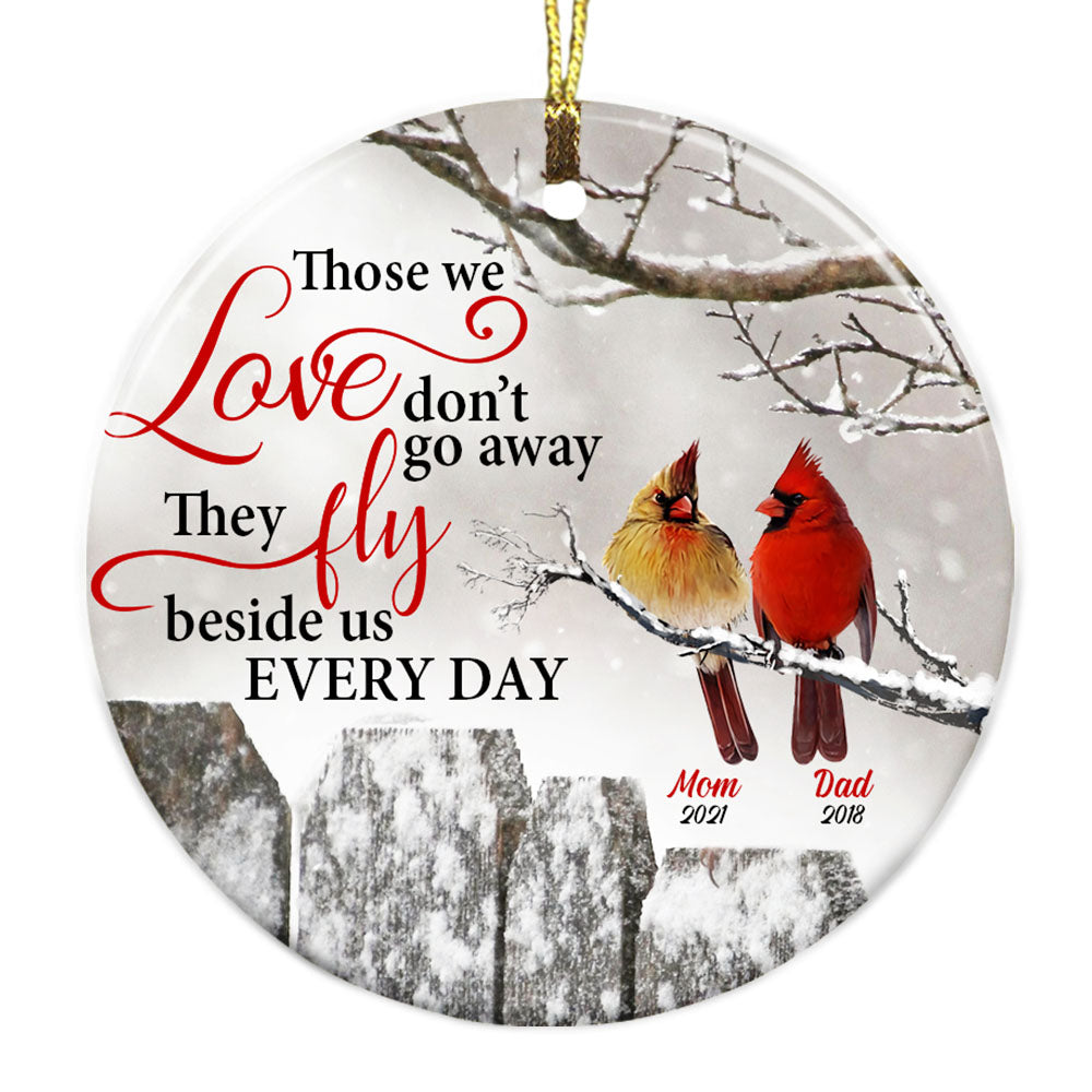 Personalized Cardinal Memo Circle Ornament