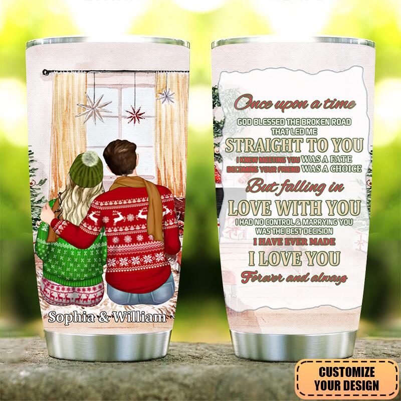 Husband And Wife Christmas Gift For Couples Personalized Custom Glitter Tumbler