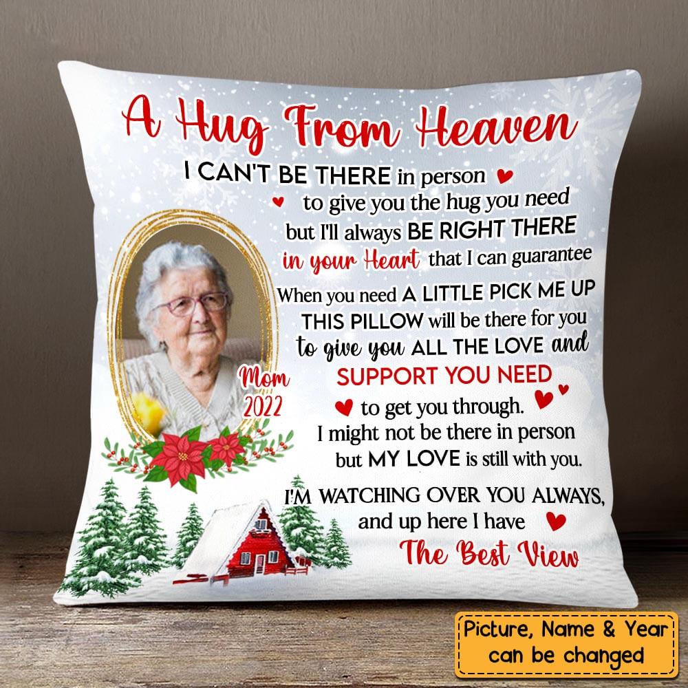Personalized Hug From Heaven Memo Photo Pillow