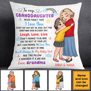 Gift For Grandson Granddaughter Live Love Laugh Personalized Pillow