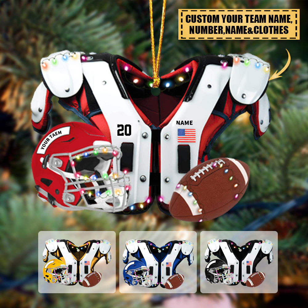 American Football - Personalized Christmas Flat Car Ornament