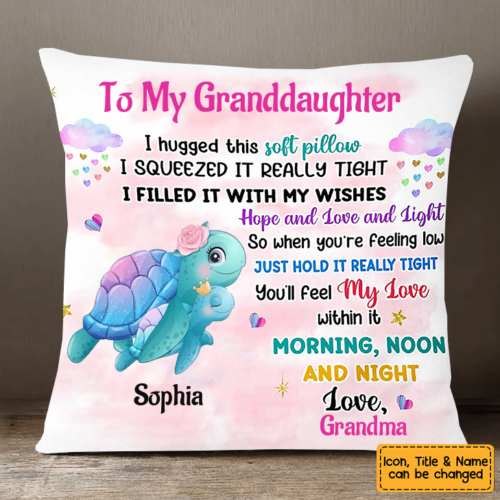 Personalized Granddaughter Daughter Sea Animals Hug This Pillow