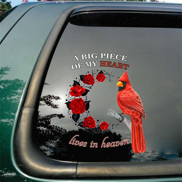 Personalized Cardinal A Big Piece Of My Heart Decal