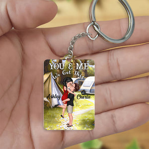 Hugging Kissing Doll Couple Camping Personalized Acrylic Keychain