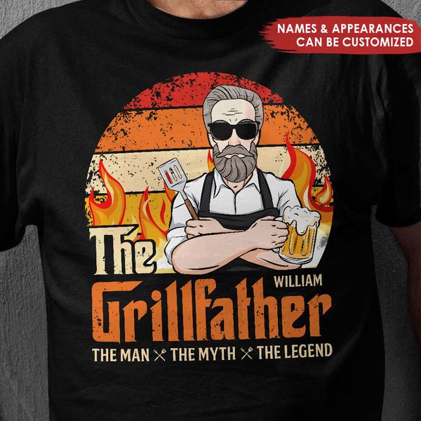 The Grillfather The Man The Myth The Legend Ver 2 - Personalized Shirt