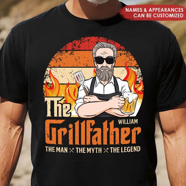 The Grillfather The Man The Myth The Legend Ver 2 - Personalized Shirt
